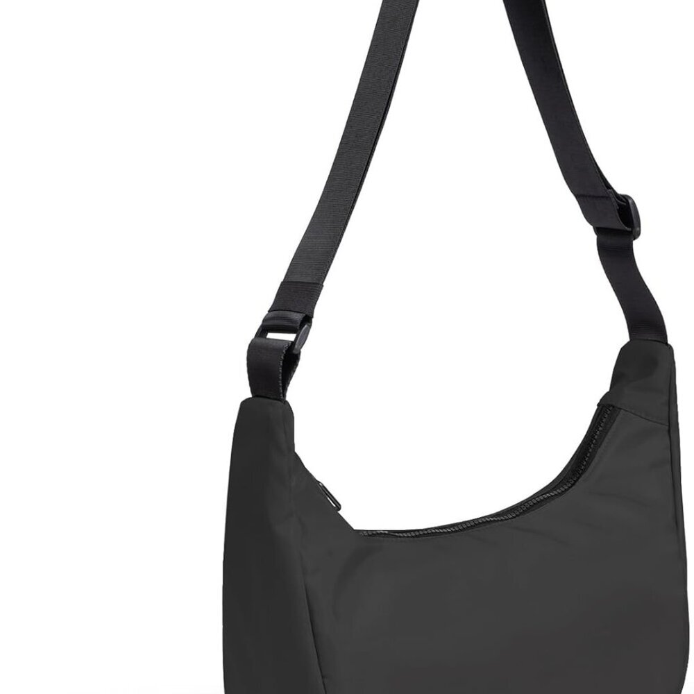 Nylon Crescent Bag, Casual Crossbody Bag for Women Men, Shoulder Dumpling Bag wi